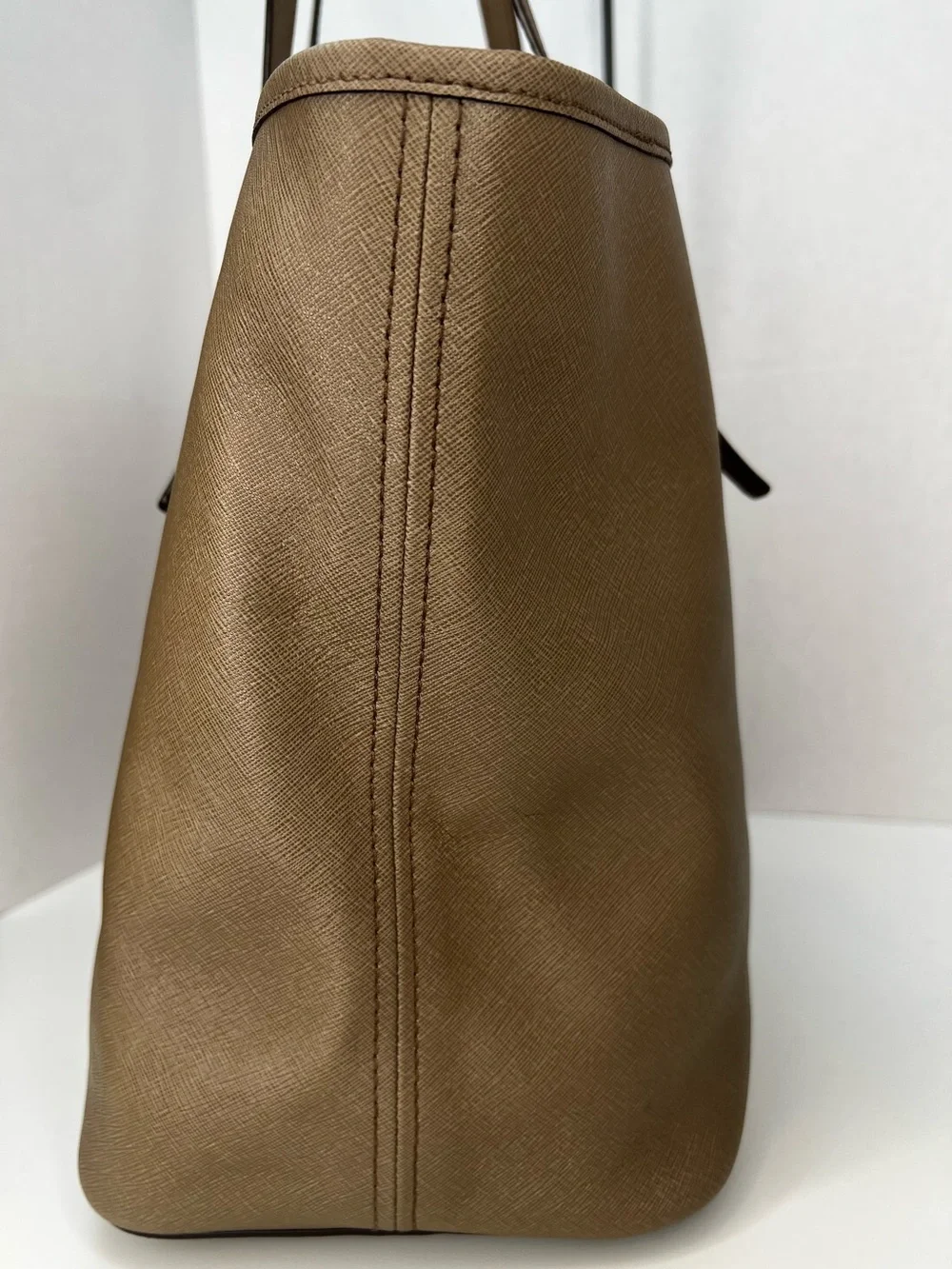 Michael Kors Leather Tote Shoulder Bag Jet Set Extra Large Travel Tan Brown